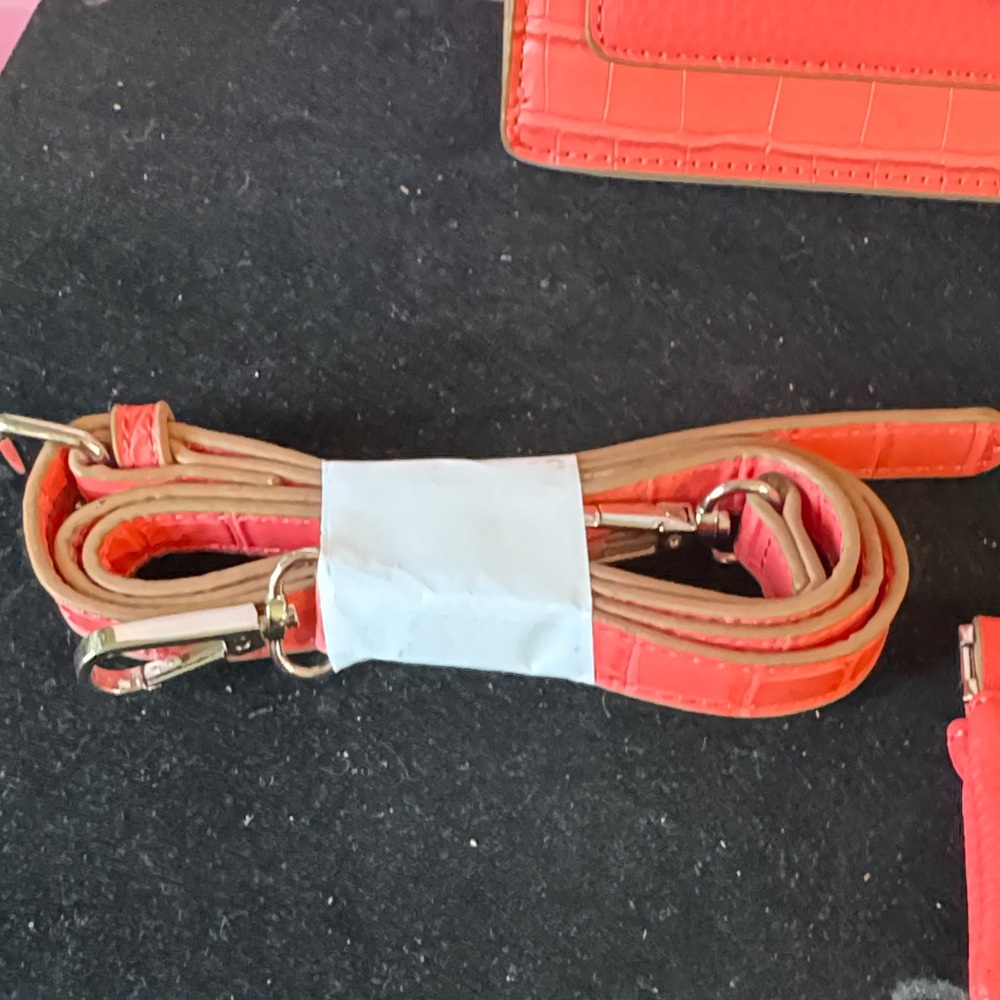 Elegant Coral Anne Klein Small Top Handle Satchel - Picture 13 of 16